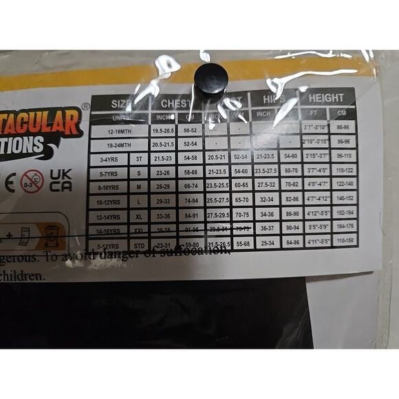 Skeleton Jumpsuit Costume Child Large 10-12 Halloween Cosplay - Picture 8 of 9